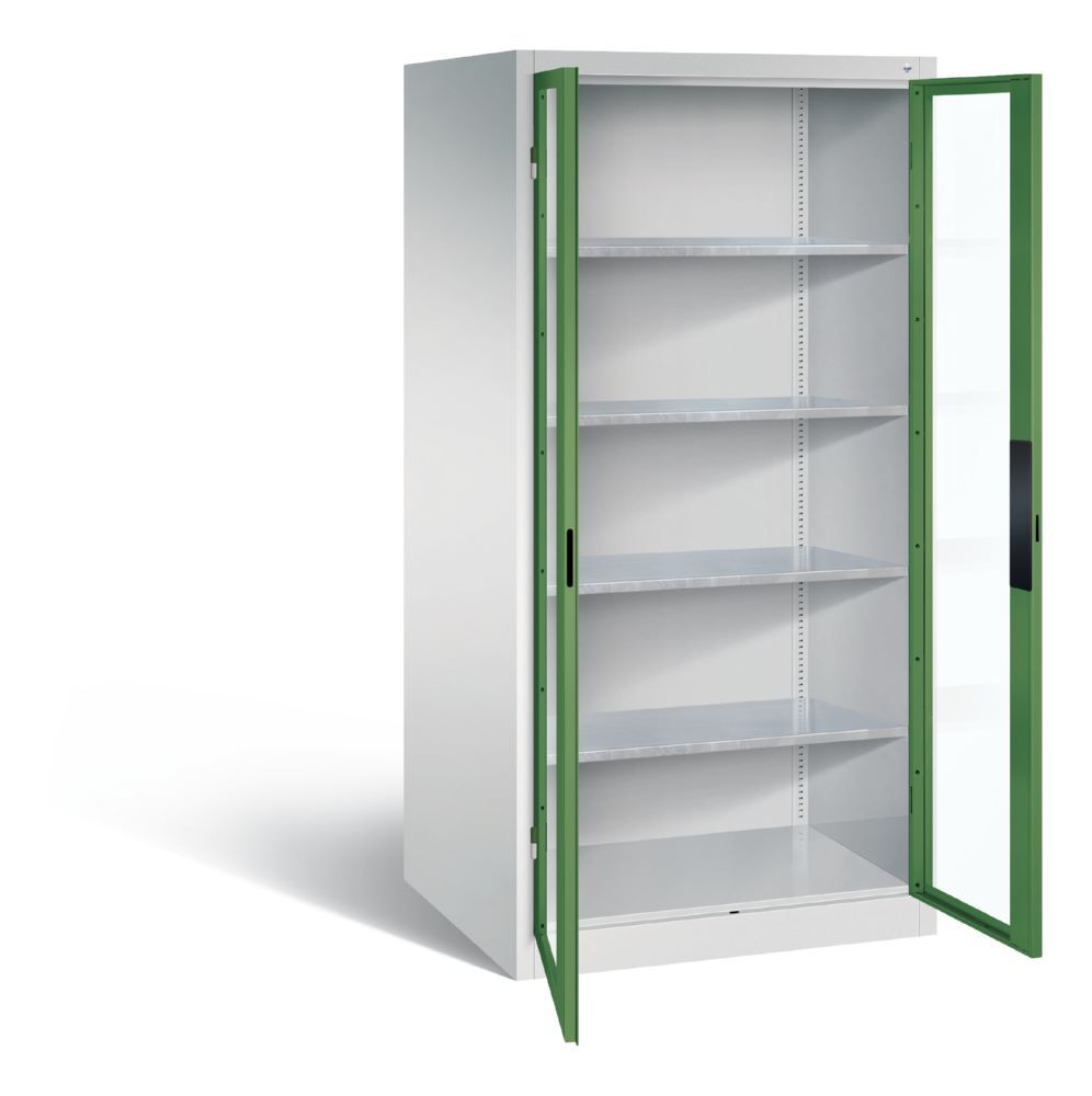 C+P Werkstattschrank mit Fenster 1950 x 930 x 800 mm lichtgrau resedagrün Produktbild C+P Werkstattschrank mit Fenster 1950 x 930 x 800 mm lichtgrau resedagrün bild 2