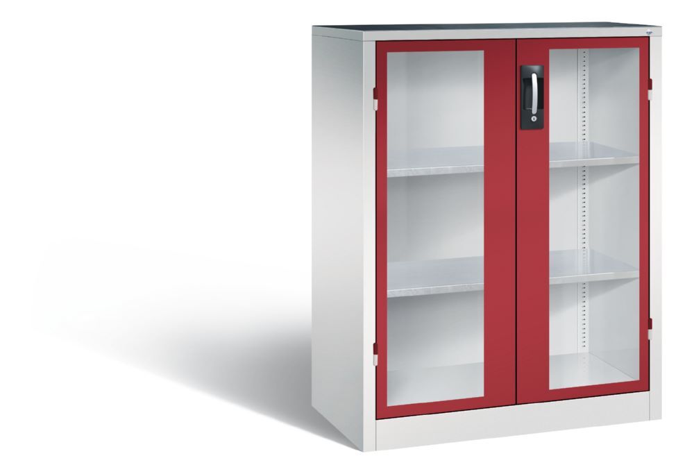 C+P Werkstattschrank mit Fenstertüren rubinrot 930 x 500 x 1200 mm Produktbild C+P Werkstattschrank mit Fenstertüren rubinrot 930 x 500 x 1200 mm
