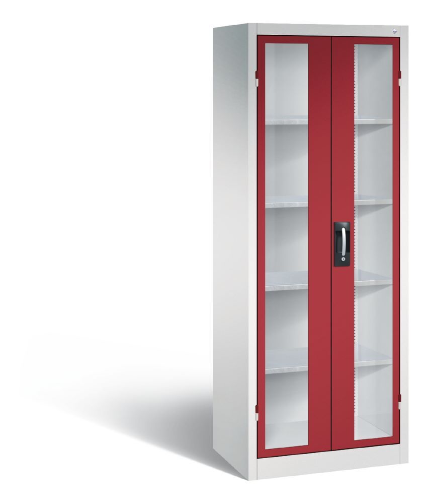 C+P Werkstattschrank mit Fenstertüren rubinrot 700 x 500 x 1950 mm Produktbild C+P Werkstattschrank mit Fenstertüren rubinrot 700 x 500 x 1950 mm