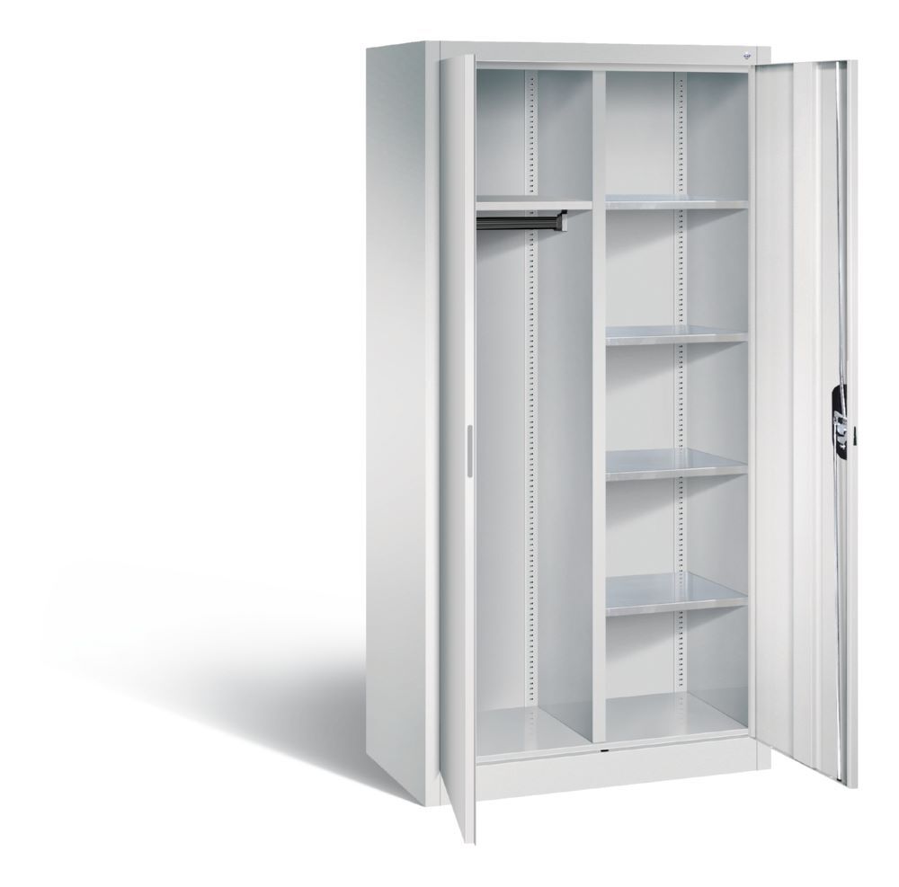 C+P Flügeltürenschrank mit Garderobenteil lichtgrau 930 x 500 x 1950 mm Produktbild C+P Flügeltürenschrank mit Garderobenteil lichtgrau 930 x 500 x 1950 mm bild 2