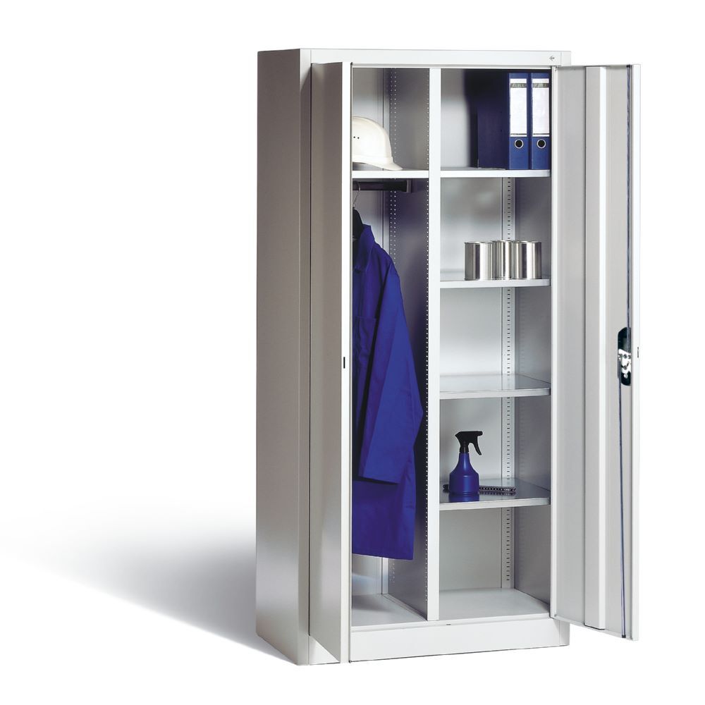 C+P Flügeltürenschrank mit Garderobenteil lichtgrau 930 x 500 x 1950 mm Produktbild C+P Flügeltürenschrank mit Garderobenteil lichtgrau 930 x 500 x 1950 mm bild 3