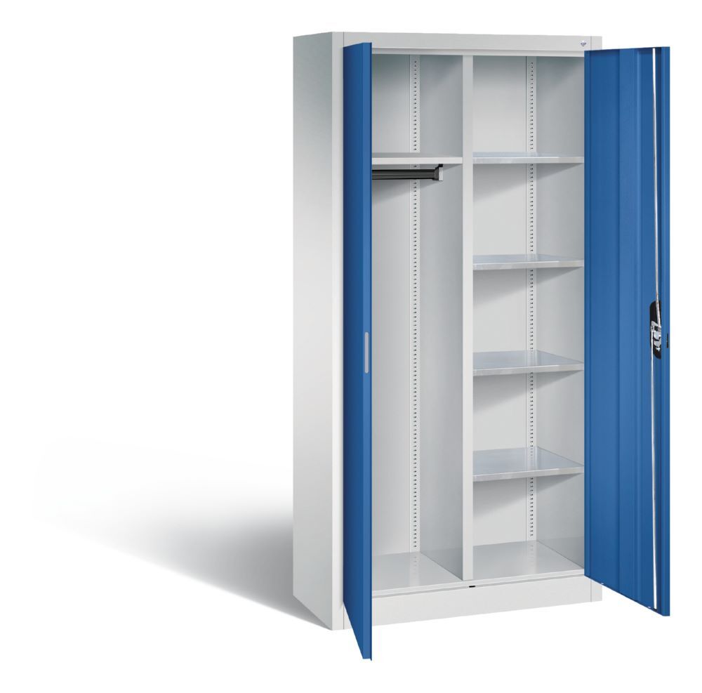 C+P Werkstattschrank mit Garderobenteil enzianblau 930 x 400 x 1950 mm Produktbild C+P Werkstattschrank mit Garderobenteil enzianblau 930 x 400 x 1950 mm bild 2