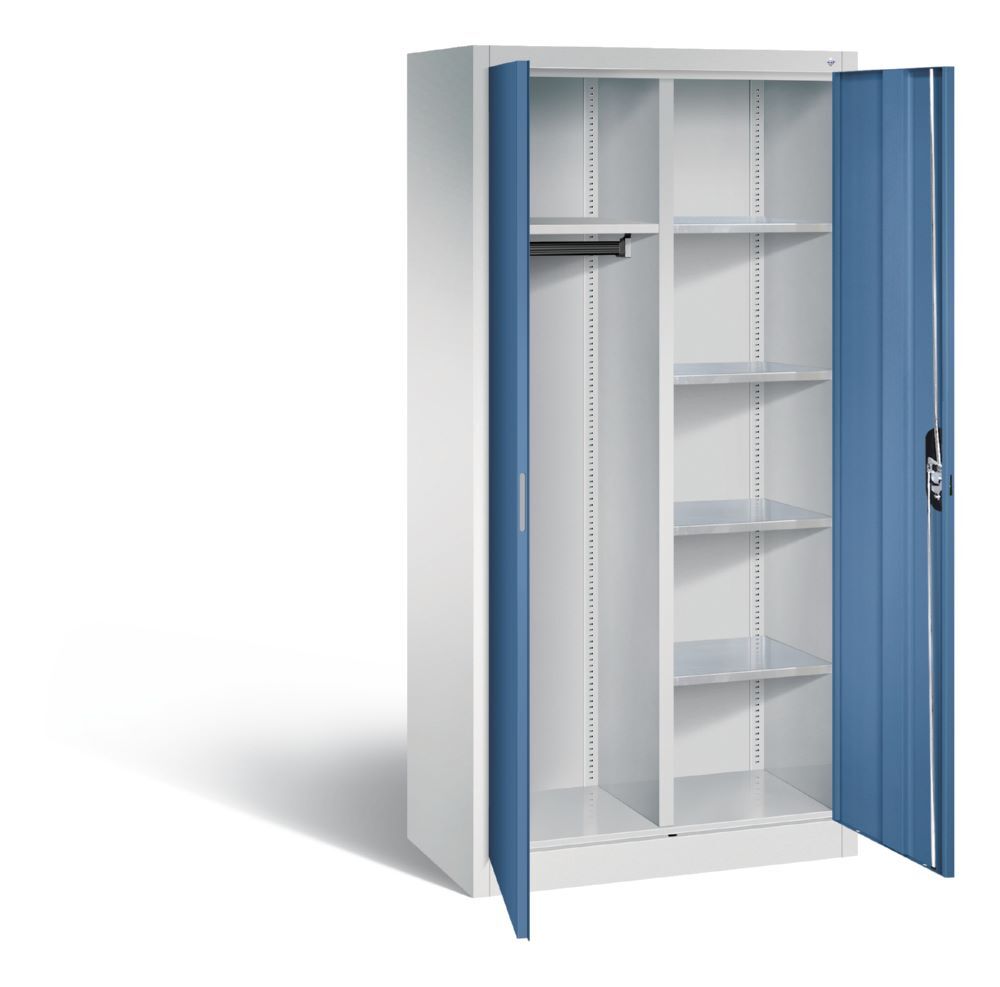 C+P Flügeltürenschrank mit Garderobenteil fernblau 930 x 500 x 1950 mm Produktbild C+P Flügeltürenschrank mit Garderobenteil fernblau 930 x 500 x 1950 mm bild 2