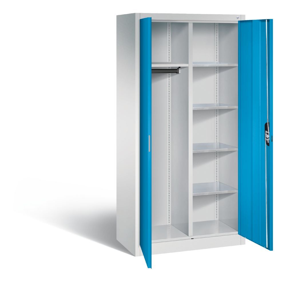 C+P Flügeltürenschrank mit Garderobenteil lichtblau 930 x 500 x 1950 mm Produktbild C+P Flügeltürenschrank mit Garderobenteil lichtblau 930 x 500 x 1950 mm bild 2