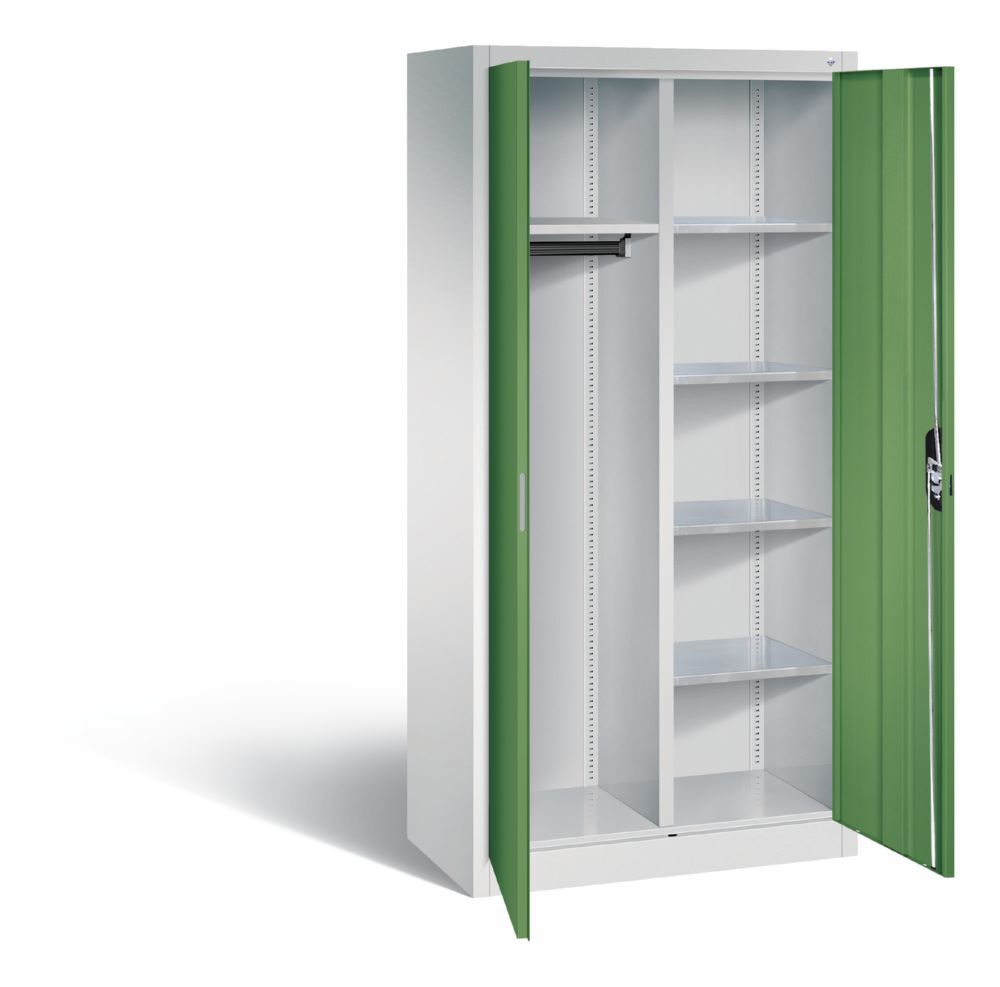 C+P Flügeltürenschrank mit Garderobenteil resedagrün 930 x 500 x 1950 mm Produktbild C+P Flügeltürenschrank mit Garderobenteil resedagrün 930 x 500 x 1950 mm bild 2