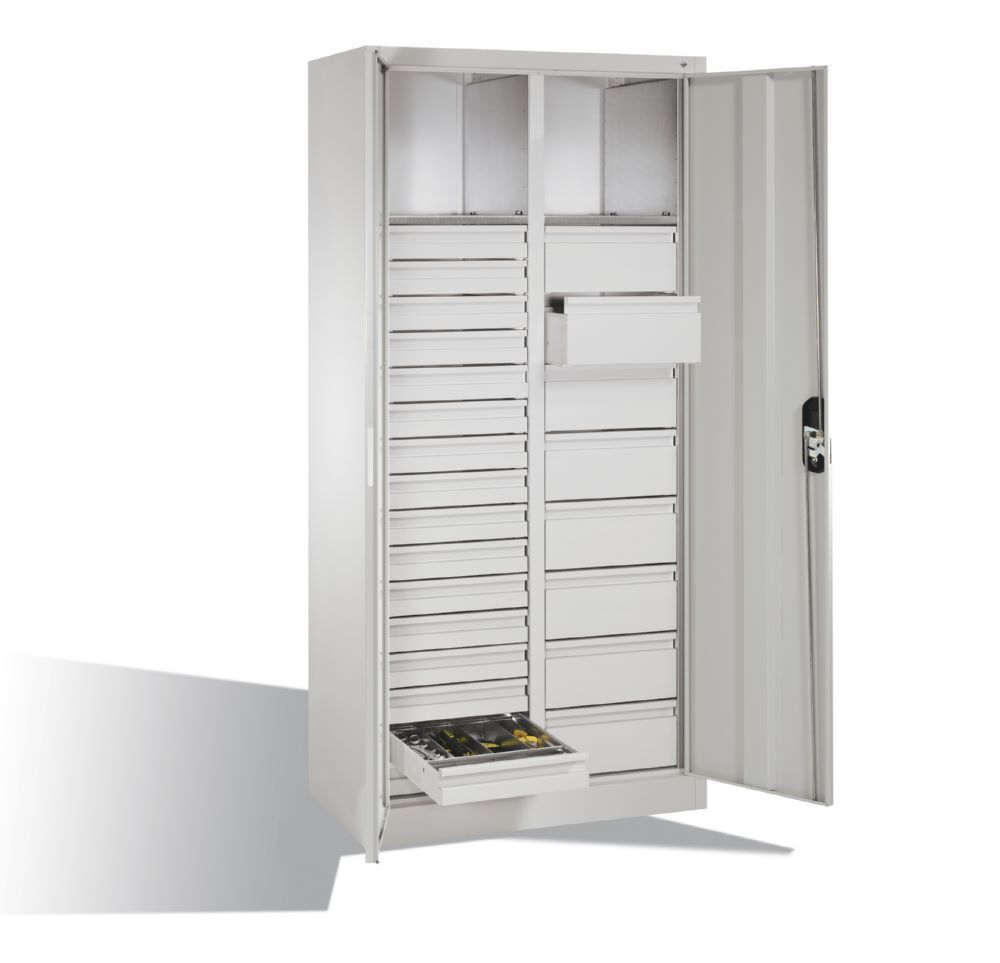 C+P Werkstattschrank mit 24 Schubladen 1950 x 930 x 500 mm lichtgrau Produktbild C+P Werkstattschrank mit 24 Schubladen 1950 x 930 x 500 mm lichtgrau bild 3