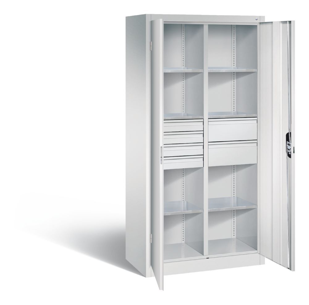 C+P Werkstattschrank mit 6 Schubladen in lichtgrau 930 x 500 x 1950 mm Produktbild C+P Werkstattschrank mit 6 Schubladen in lichtgrau 930 x 500 x 1950 mm