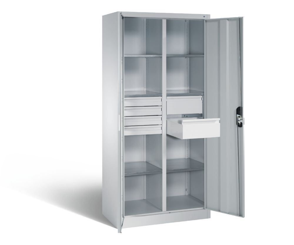 C+P Werkstattschrank 6 Schubladen Front und Korpus in lichtgrau 930 x 500 x 1950 mm Produktbild C+P Werkstattschrank 6 Schubladen Front und Korpus in lichtgrau 930 x 500 x 1950 mm bild 2