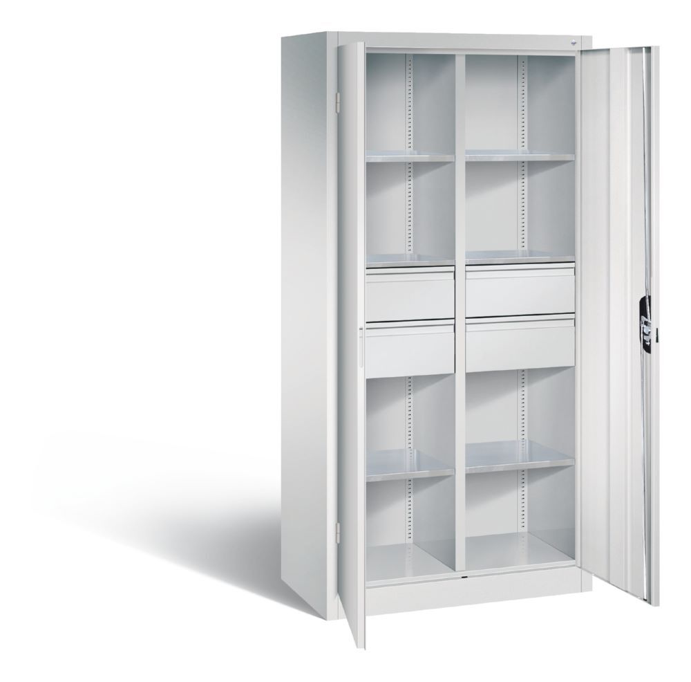 C+P Werkstattschrank mit 70 kg Bodentraglast lichtgrau 930 x 500 x 1950 mm Produktbild C+P Werkstattschrank mit 70 kg Bodentraglast lichtgrau 930 x 500 x 1950 mm