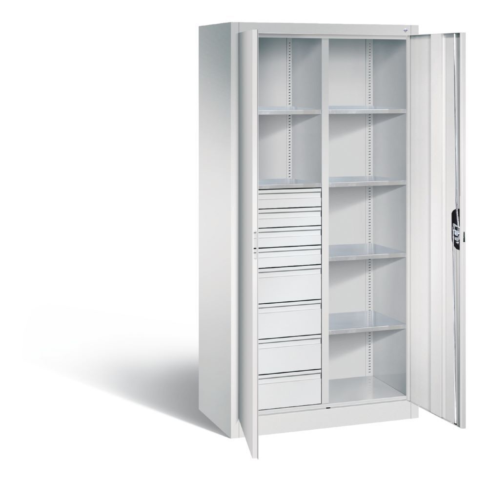 C+P Werkstattschrank mit 8 Schubladen 1950 x 930 x 500 mm in lichtgrau Produktbild C+P Werkstattschrank mit 8 Schubladen 1950 x 930 x 500 mm in lichtgrau bild 2