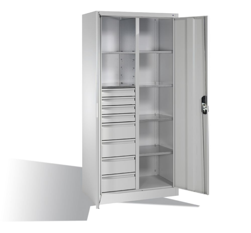 C+P Werkstattschrank mit 8 Schubladen 1950 x 930 x 500 mm in lichtgrau Produktbild C+P Werkstattschrank mit 8 Schubladen 1950 x 930 x 500 mm in lichtgrau bild 3