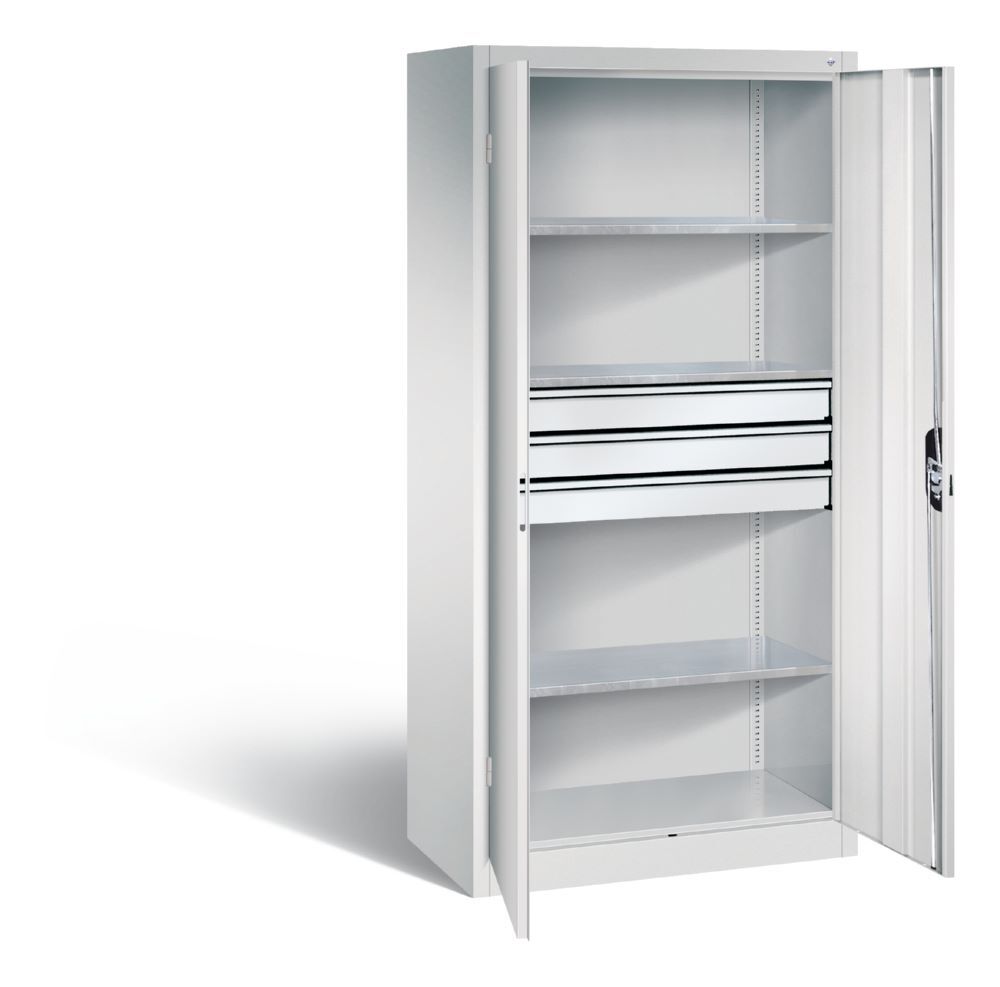 C+P Werkstattschrank mit zusätzlichen Schubladen lichtgrau 930 x 500 x 1950 mm Produktbild C+P Werkstattschrank mit zusätzlichen Schubladen lichtgrau 930 x 500 x 1950 mm bild 2