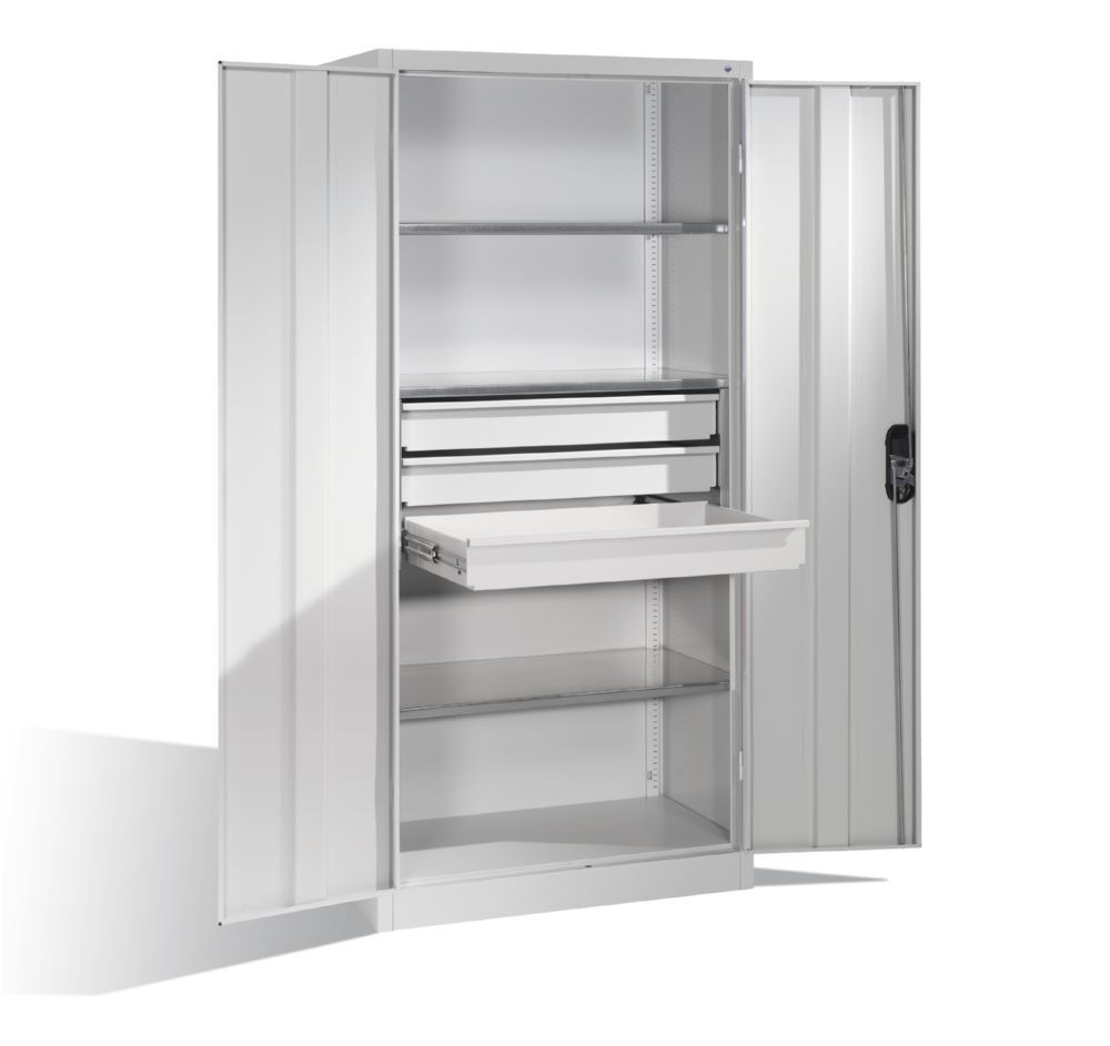 C+P Werkstattschrank mit zusätzlichen Schubladen lichtgrau 930 x 500 x 1950 mm Produktbild C+P Werkstattschrank mit zusätzlichen Schubladen lichtgrau 930 x 500 x 1950 mm bild 3
