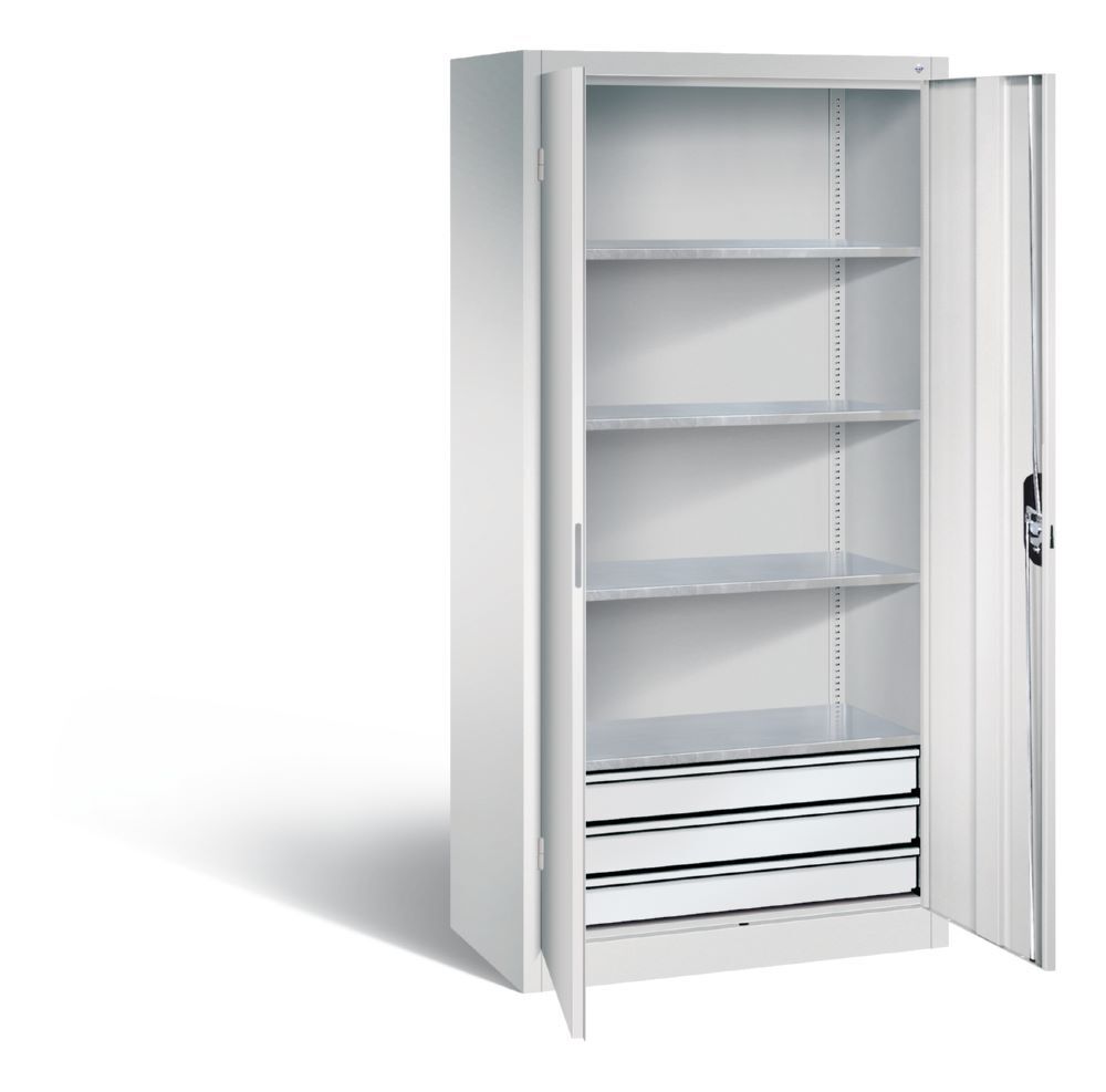 C+P Werkstattschrank mit zusätzlichen Schubladen lichtgrau 930 x 500 x 1950 mm Produktbild C+P Werkstattschrank mit zusätzlichen Schubladen lichtgrau 930 x 500 x 1950 mm bild 2
