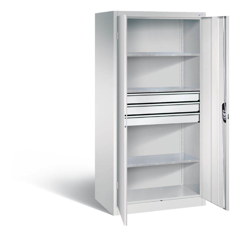 C+P Werkstattschrank mit Schubladenblock Türen in lichtgrau 930 x 600 x 1950 mm Produktbild C+P Werkstattschrank mit Schubladenblock Türen in lichtgrau 930 x 600 x 1950 mm bild 2