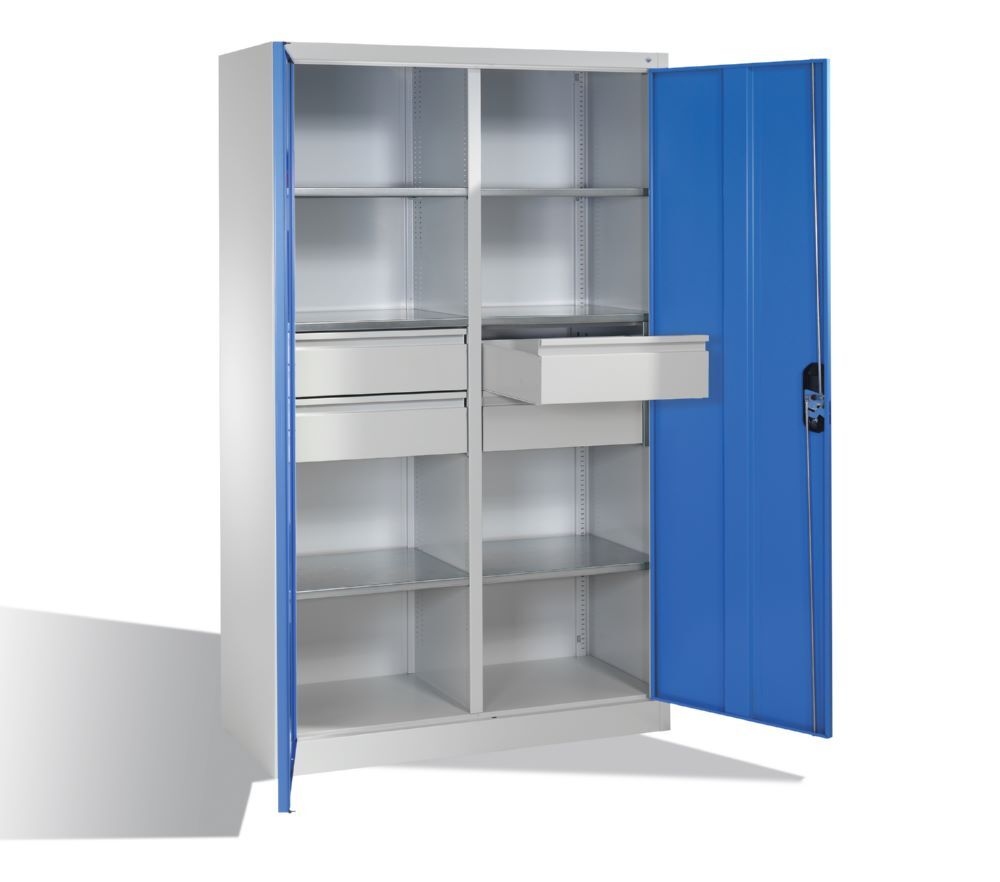 C+P Werkstattschrank mit 4 Schubladen 1950 x 1200 x 500 mm lichtgrau Produktbild C+P Werkstattschrank mit 4 Schubladen 1950 x 1200 x 500 mm lichtgrau bild 3