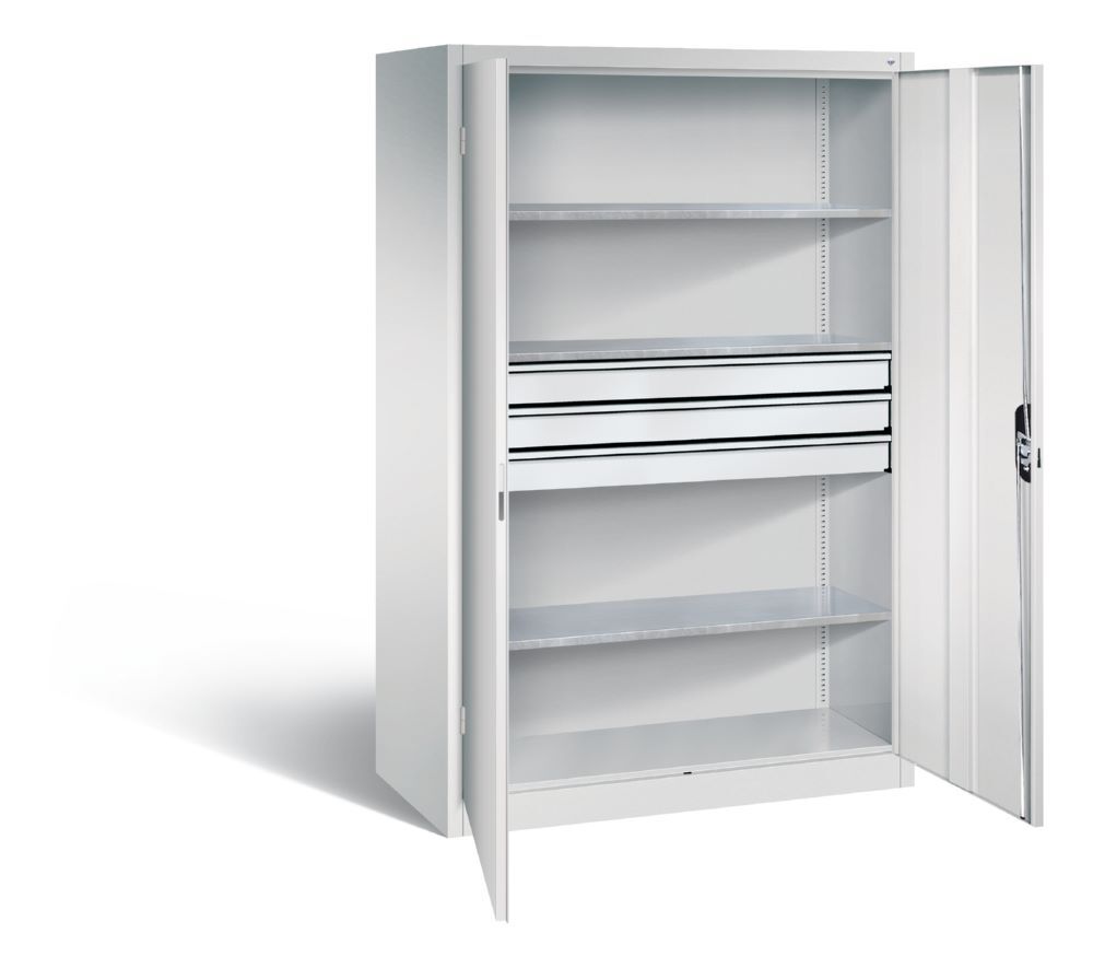 C+P Werkstattschrank mit Schubladen 1950 x 1200 x 600 mm lichtgrau Produktbild C+P Werkstattschrank mit Schubladen 1950 x 1200 x 600 mm lichtgrau bild 2