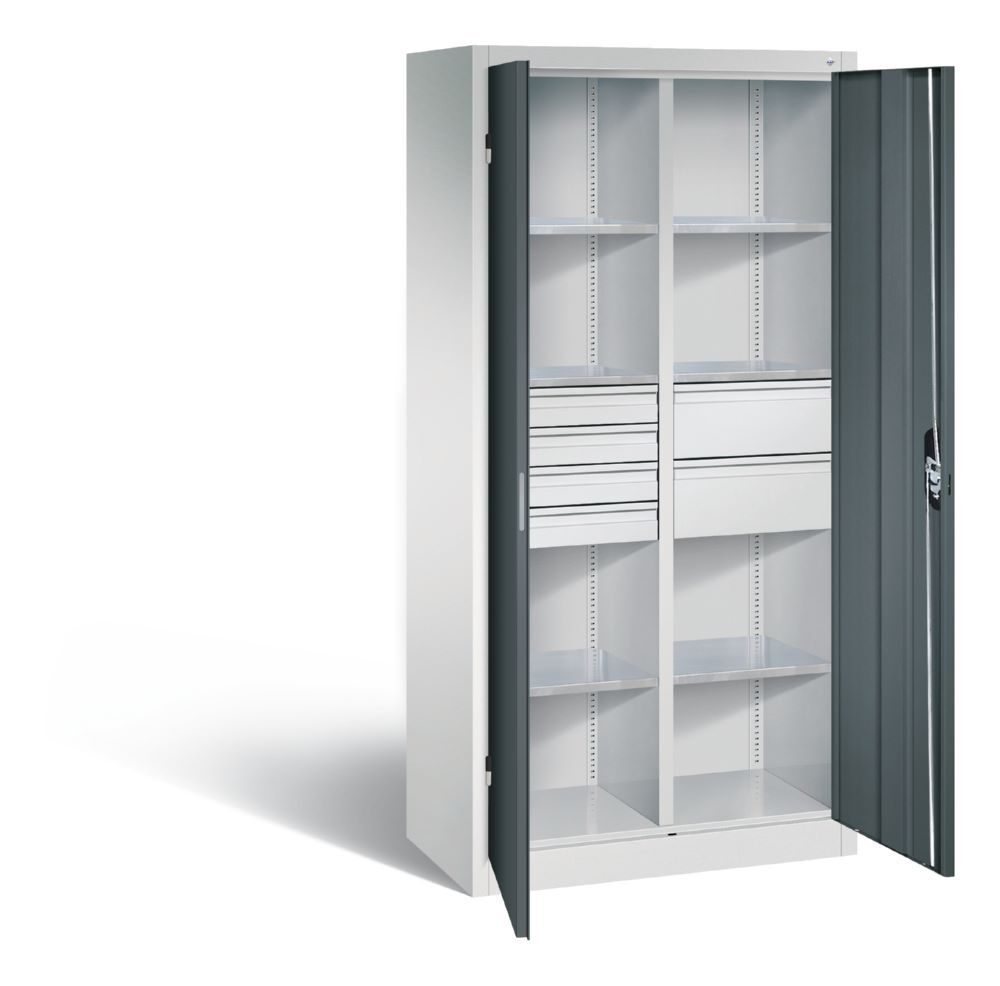 C+P Werkstattschrank mit 6 Schubladen Flügeltüren in anthrazit 930 x 500 x 190 mm Produktbild C+P Werkstattschrank mit 6 Schubladen Flügeltüren in anthrazit 930 x 500 x 190 mm