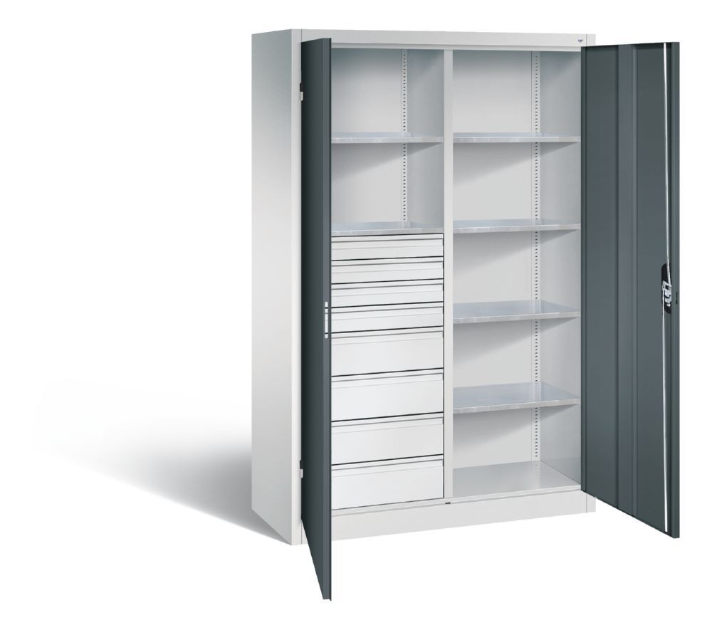 C+P Werkstattschrank mit 8 Schubladen 1950 x 1200 x 500 mm lichtgrau anthrazit Produktbild C+P Werkstattschrank mit 8 Schubladen 1950 x 1200 x 500 mm lichtgrau anthrazit