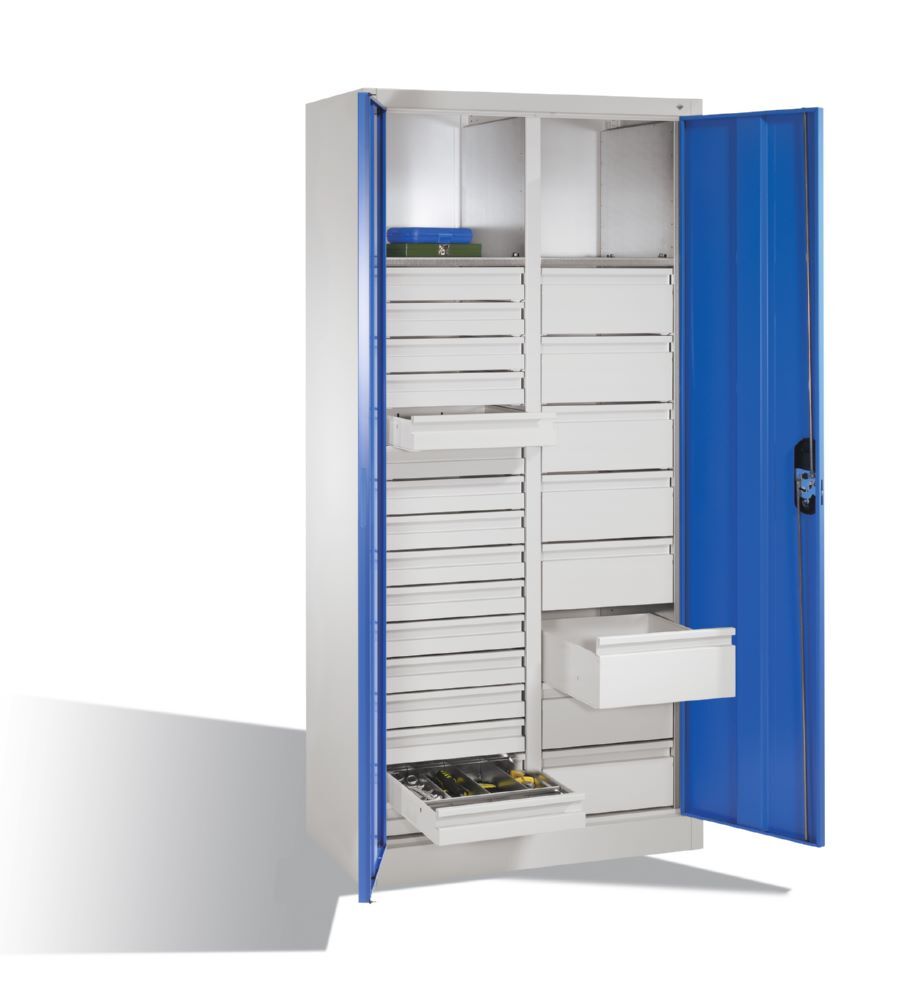 C+P Werkstattschrank mit 24 Schubladen 1950 x 930 x 500 mm lichtgrau enzianblau Produktbild C+P Werkstattschrank mit 24 Schubladen 1950 x 930 x 500 mm lichtgrau enzianblau bild 3