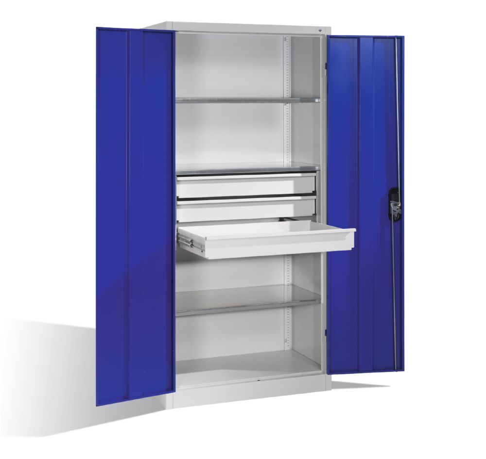 C+P Werkstattschrank mit zusätzlichen Schubladen enzianblau 930 x 500 x 1950 mm Produktbild C+P Werkstattschrank mit zusätzlichen Schubladen enzianblau 930 x 500 x 1950 mm bild 3