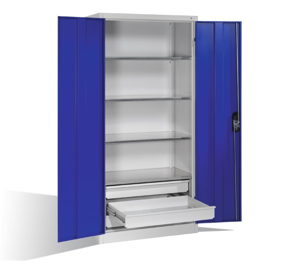 C+P Werkstattschrank mit zusätzlichen Schubladen enzianblau 930 x 500 x 1950 mm Produktbild C+P Werkstattschrank mit zusätzlichen Schubladen enzianblau 930 x 500 x 1950 mm bild 3
