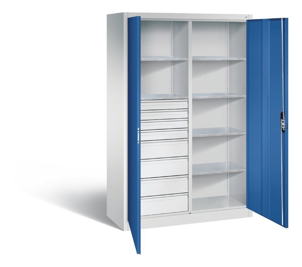 C+P Werkstattschrank mit 8 Schubladen 1950 x 1200 x 500 mm lichtgrau enzianblau Produktbild C+P Werkstattschrank mit 8 Schubladen 1950 x 1200 x 500 mm lichtgrau enzianblau bild 2