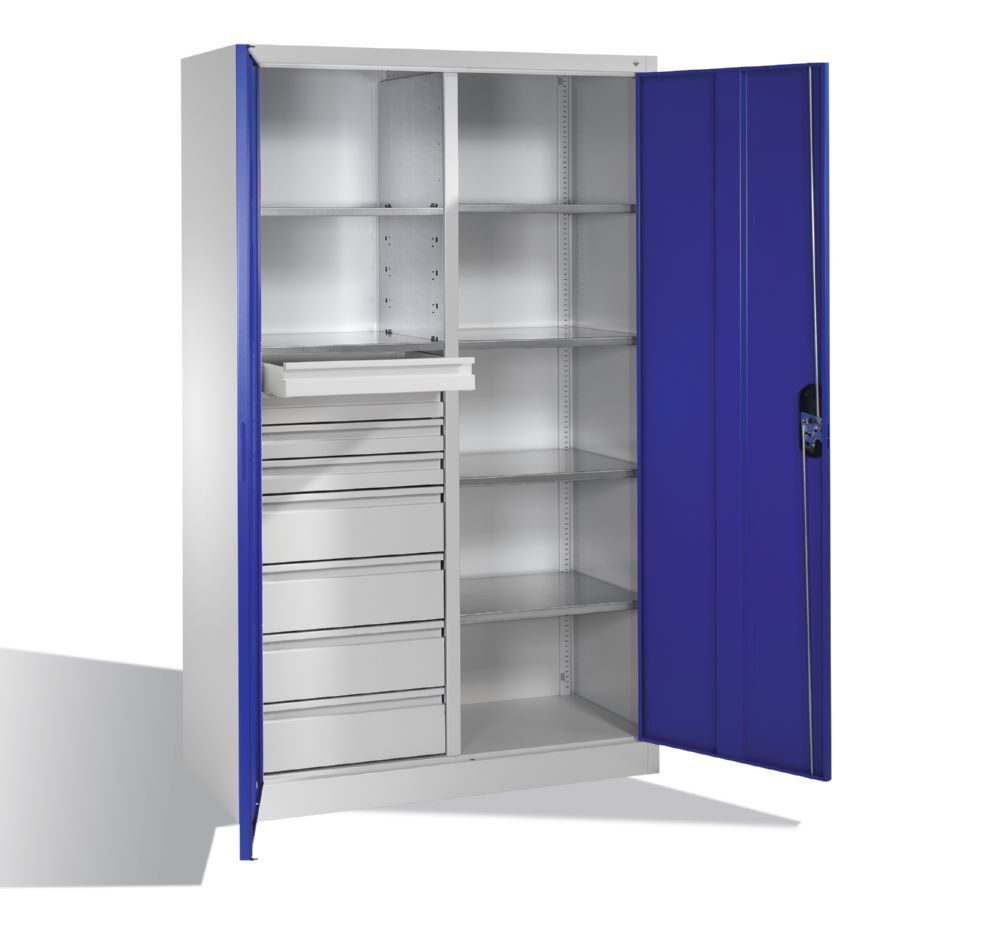 C+P Werkstattschrank mit 8 Schubladen 1950 x 1200 x 500 mm lichtgrau enzianblau Produktbild C+P Werkstattschrank mit 8 Schubladen 1950 x 1200 x 500 mm lichtgrau enzianblau bild 3