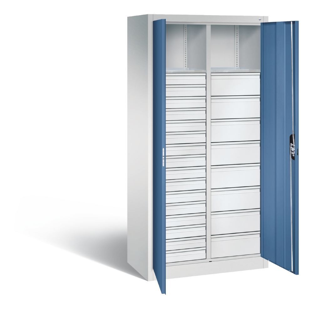 C+P Werkstattschrank mit 24 Schubladen 1950 x 930 x 500 mm lichtgrau fernblau Produktbild C+P Werkstattschrank mit 24 Schubladen 1950 x 930 x 500 mm lichtgrau fernblau bild 2