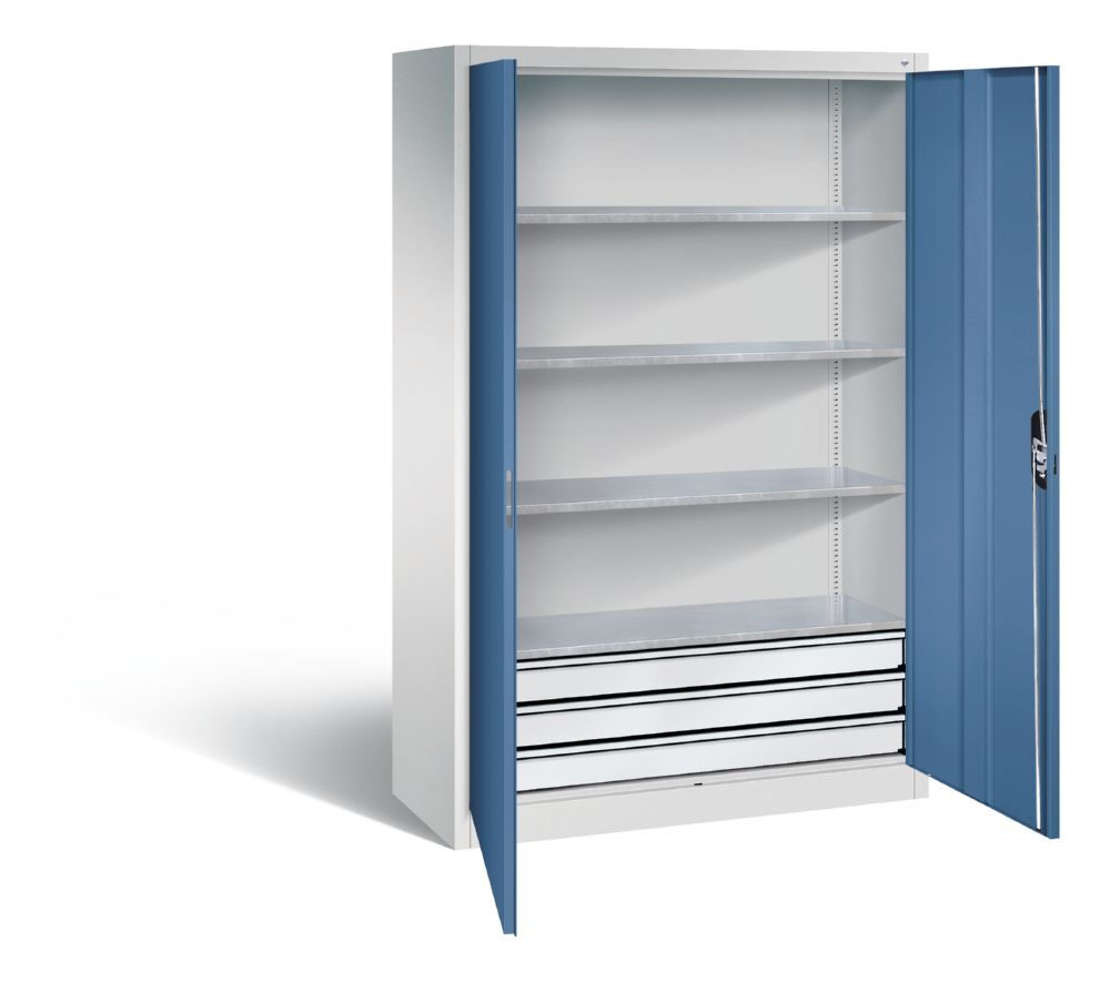 C+P Werkstattschrank mit Schubladen 1950 x 1200 x 500 mm lichtgrau fernblau Produktbild C+P Werkstattschrank mit Schubladen 1950 x 1200 x 500 mm lichtgrau fernblau bild 2