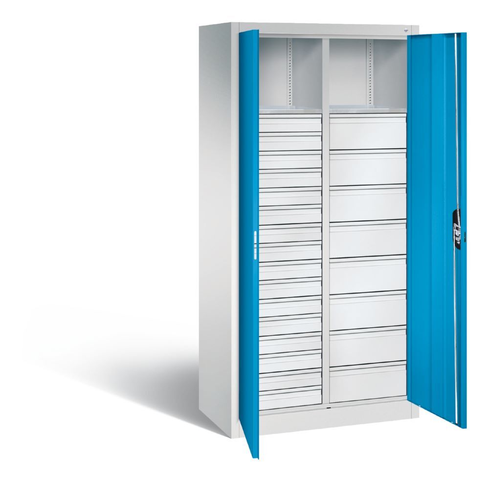 C+P Werkstattschrank mit 24 Schubladen 1950 x 930 x 500 mm lichtgrau lichtblau Produktbild C+P Werkstattschrank mit 24 Schubladen 1950 x 930 x 500 mm lichtgrau lichtblau bild 2