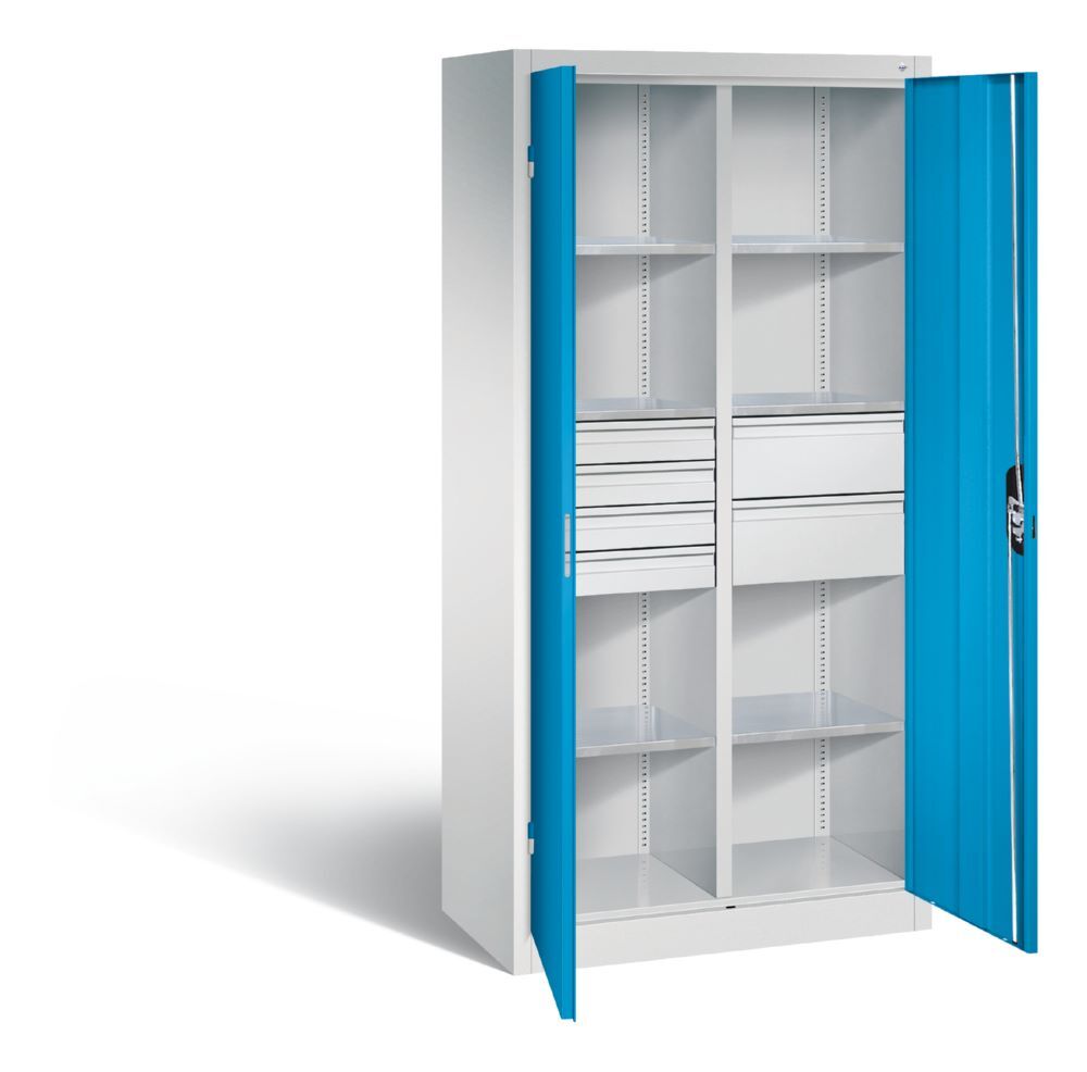 C+P Werkstattschrank mit 6 Schubladen in lichtblau 930 x 500 x 1950 mm Produktbild C+P Werkstattschrank mit 6 Schubladen in lichtblau 930 x 500 x 1950 mm