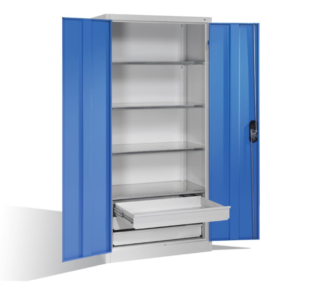 C+P Werkstattschrank mit zusätzlichen Schubladen lichtblau 930 x 500 x 1950 mm Produktbild C+P Werkstattschrank mit zusätzlichen Schubladen lichtblau 930 x 500 x 1950 mm bild 3