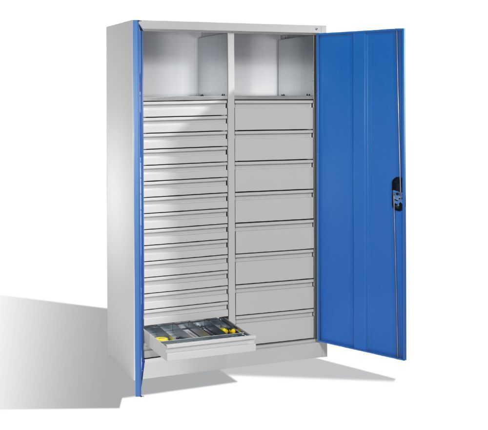 C+P Werkstattschrank mit 24 Schubladen 1950 x 1200 x 500 mm lichtgrau lichtblau Produktbild C+P Werkstattschrank mit 24 Schubladen 1950 x 1200 x 500 mm lichtgrau lichtblau bild 3