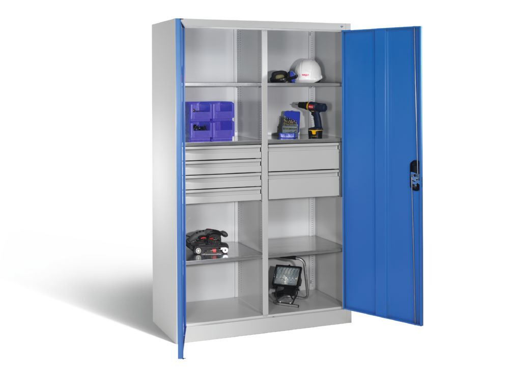 C+P Werkstattschrank mit 6 Schubladen 1950 x 1200 x 500 mm lichtgrau lichtblau Produktbild C+P Werkstattschrank mit 6 Schubladen 1950 x 1200 x 500 mm lichtgrau lichtblau bild 3