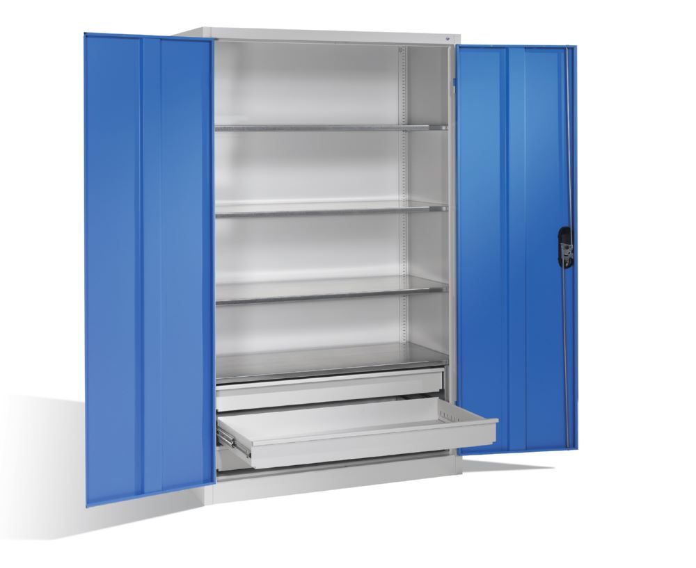 C+P Werkstattschrank mit Schubladen 1950 x 1200 x 500 mm ichtgrau lichtblau Produktbild C+P Werkstattschrank mit Schubladen 1950 x 1200 x 500 mm ichtgrau lichtblau bild 2