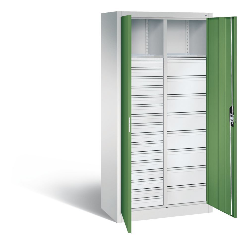 C+P Werkstattschrank mit 24 Schubladen 1950 x 930 x 500 mm lichtgrau resedagrün Produktbild C+P Werkstattschrank mit 24 Schubladen 1950 x 930 x 500 mm lichtgrau resedagrün bild 2