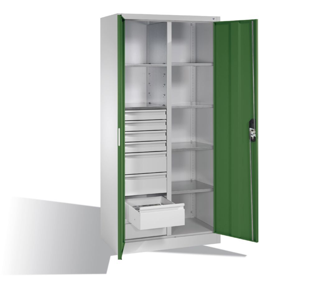 C+P Werkstattschrank mit 8 Schubladen 1950 x 930 x 500 mm lichtgrau resedagrün Produktbild C+P Werkstattschrank mit 8 Schubladen 1950 x 930 x 500 mm lichtgrau resedagrün bild 3