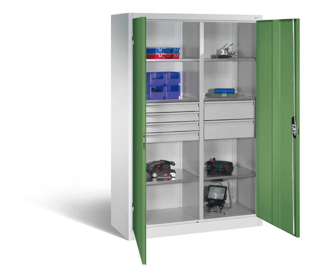 C+P Werkstattschrank mit 6 Schubladen 1950 x 1200 x 500 mm lichtgrau resedagrün Produktbild C+P Werkstattschrank mit 6 Schubladen 1950 x 1200 x 500 mm lichtgrau resedagrün bild 3