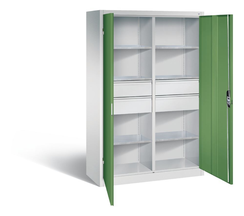 C+P Werkstattschrank mit 4 Schubladen 1950 x 1200 x 500 mm lichtgrau resedagrün Produktbild C+P Werkstattschrank mit 4 Schubladen 1950 x 1200 x 500 mm lichtgrau resedagrün bild 2