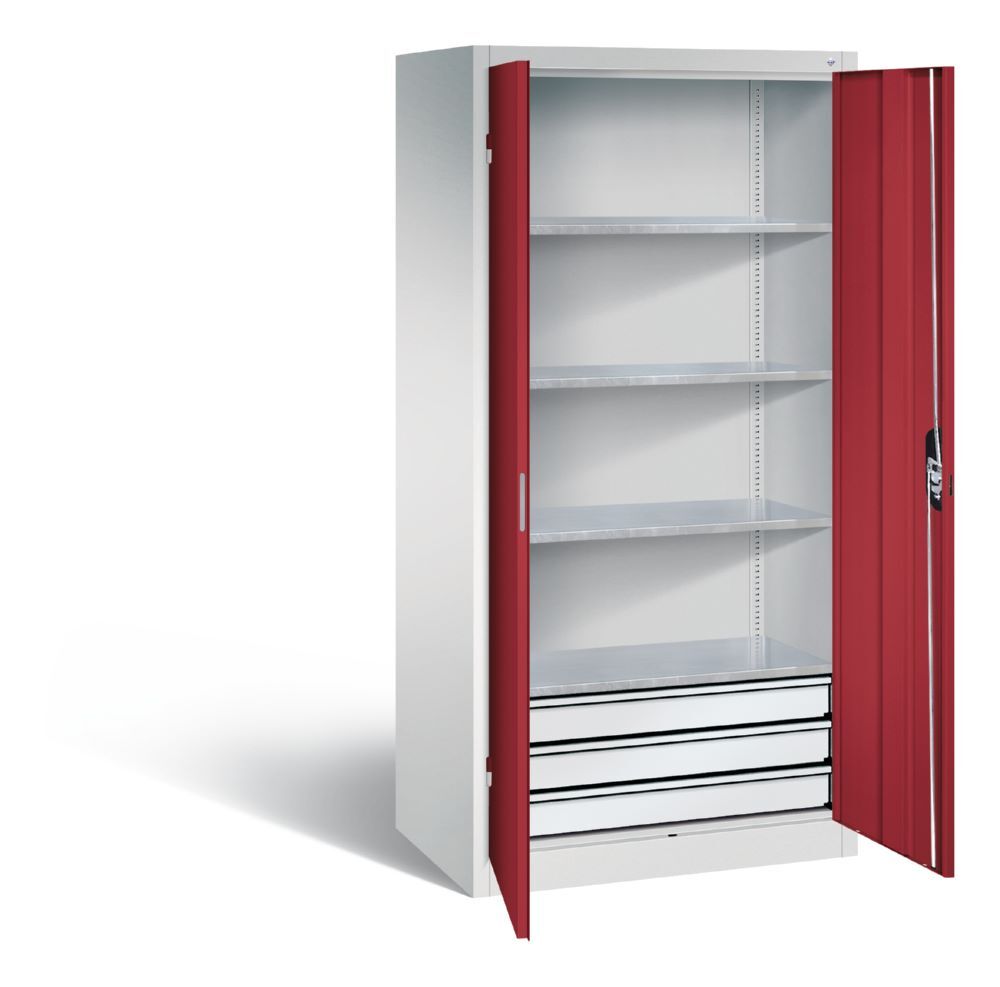 C+P Werkstattschrank mit Schubladenblock rubinrot 930 x 600 x 1950 mm Produktbild C+P Werkstattschrank mit Schubladenblock rubinrot 930 x 600 x 1950 mm bild 2