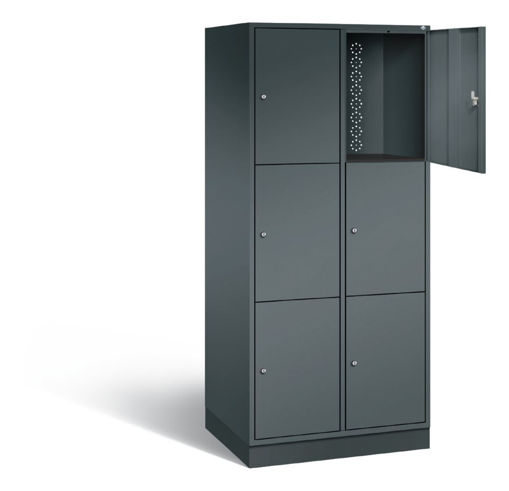 C+P XL Schließfachschrank Intro 6 Fächer 1950 x 820 x 590 mm in anthrazit Produktbild C+P XL Schließfachschrank Intro 6 Fächer 1950 x 820 x 590 mm in anthrazit bild 2