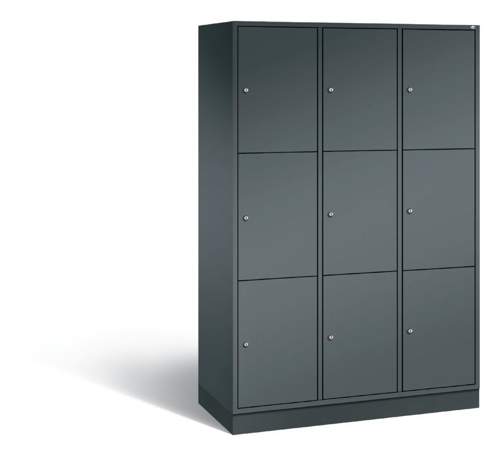 C+P XL Schließfachschrank Intro 9 Fächer 1950 x 1220 x 490 mm in anthrazit Produktbild C+P XL Schließfachschrank Intro 9 Fächer 1950 x 1220 x 490 mm in anthrazit