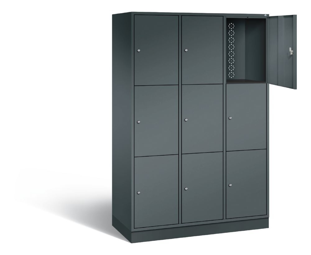 C+P XL Schließfachschrank Intro 9 Fächer 1950 x 1220 x 490 mm in anthrazit Produktbild C+P XL Schließfachschrank Intro 9 Fächer 1950 x 1220 x 490 mm in anthrazit bild 2