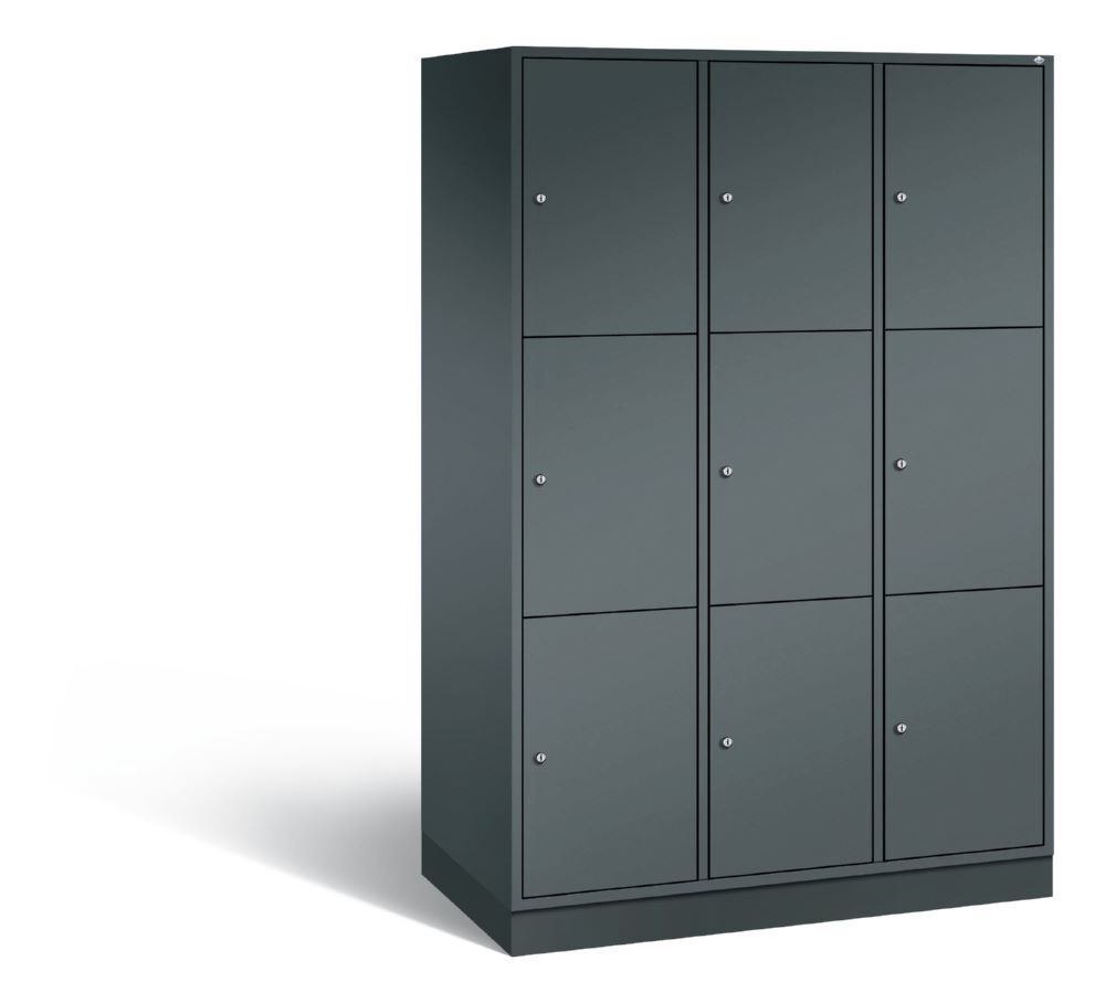C+P XL Schließfachschrank Intro 9 Fächer 1950 x 1220 x 590 mm in anthrazit Produktbild C+P XL Schließfachschrank Intro 9 Fächer 1950 x 1220 x 590 mm in anthrazit