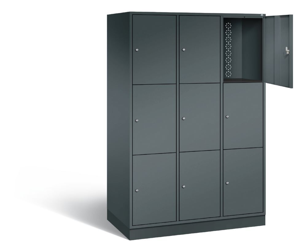C+P XL Schließfachschrank Intro 9 Fächer 1950 x 1220 x 590 mm in anthrazit Produktbild C+P XL Schließfachschrank Intro 9 Fächer 1950 x 1220 x 590 mm in anthrazit bild 2