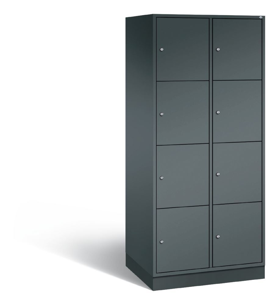 C+P XL Schließfachschrank Intro 8 Fächer 1950 x 820 x 590 mm anthrazit Produktbild C+P XL Schließfachschrank Intro 8 Fächer 1950 x 820 x 590 mm anthrazit