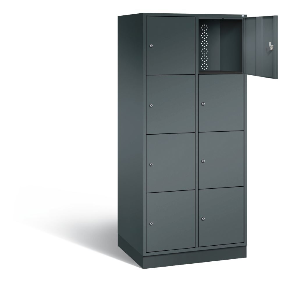 C+P XL Schließfachschrank Intro 8 Fächer 1950 x 820 x 590 mm anthrazit Produktbild C+P XL Schließfachschrank Intro 8 Fächer 1950 x 820 x 590 mm anthrazit bild 2
