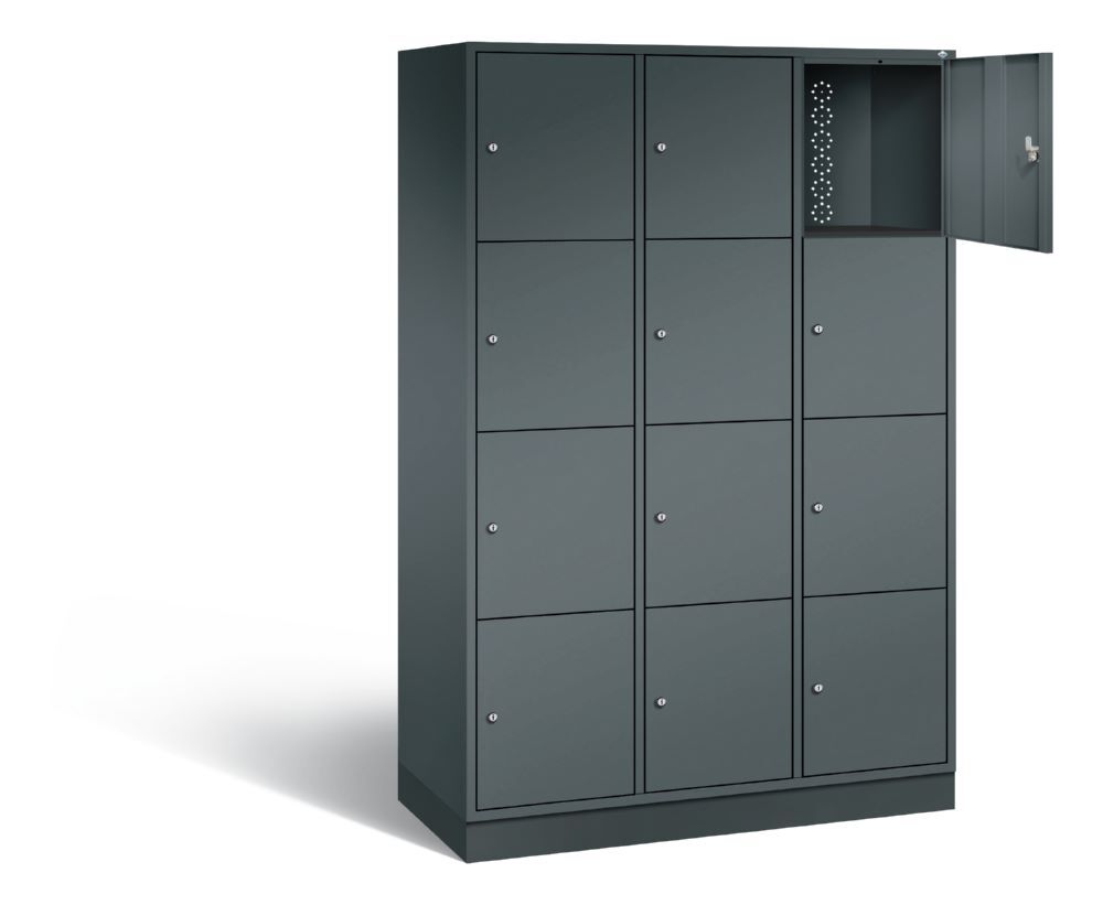 C+P XL Schließfachschrank Intro 12 Fächer 1950 x 1220 x 490 mm in anthrazit Produktbild C+P XL Schließfachschrank Intro 12 Fächer 1950 x 1220 x 490 mm in anthrazit bild 2