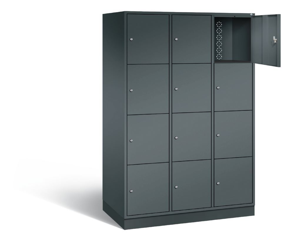 C+P XL Schließfachschrank Intro 12 Fächer 1950 x 1220 x 590 mm in anthrazit Produktbild C+P XL Schließfachschrank Intro 12 Fächer 1950 x 1220 x 590 mm in anthrazit bild 2